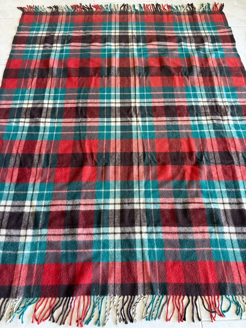 Vintage Ayers Pure Wool Strathcairn Plaid Throw Blanket 60x68” Scottish Tartan